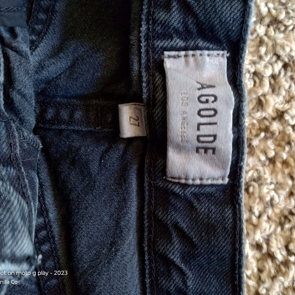 AGOLDE Anthropologie Jamie High Rise Classic Jean Skinny Black Size Small 27 - Picture 3 of 9